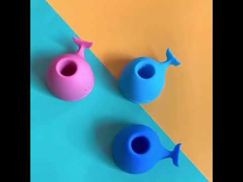 3 PCS Silicone Whale Toothbrush Holder Desktop Office Pen Holder(Pink) - YouTube Video