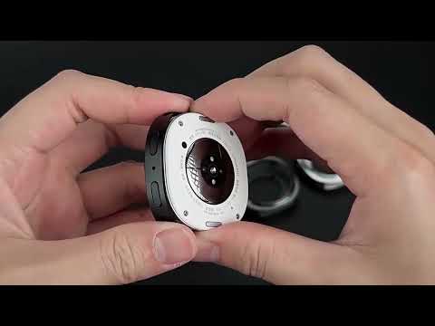 For Galaxy Watch9 / 8 44mm Metal Frame PC Back Cover Watch Protective Case(Black Border White Text) - YouTube Video