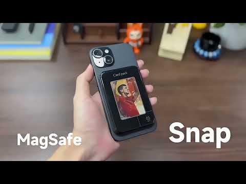 Smart Ink Screen MagSafe Magnetic DIY Wallet Card Holder Case(Black) - YouTube Video