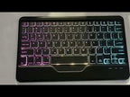 For iPad 2025 / 2022 B10S Triangle Holder Three-color Backlight Bluetooth Keyboard Leather Case(Black) - YouTube Video