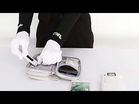 SM05 Double-layer Digital Accessory Storage Bag with Lanyard(Navy Blue) - YouTube Video