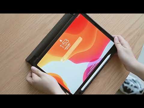 For iPad Pro 12.9 2022 / 2021 / 2020 NILLKIN Bumper Pro Horizontal Flip Leather Tablet Case with Pen Slot & Holder & Sleep / Wake-up Function(Black) - YouTube Video
