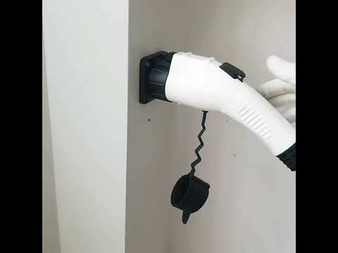 For US Standard J1772 EV Charger Holder Bracket Charging Socket - YouTube Video