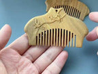 8cm Friend Green Sandalwood Retro Style Carved Portable Wooden Comb - YouTube Video