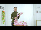 Cherry Blossom Artificial Flower Interior Background Wall Window Decoration, Length: 1.77m (Dark Pink) - YouTube Video