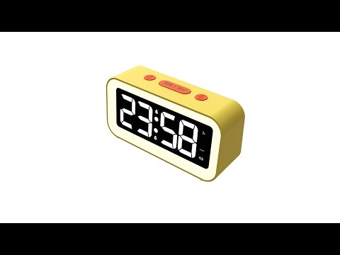 LED Electronic Alarm Clock Night Light(Yellow) - YouTube Video