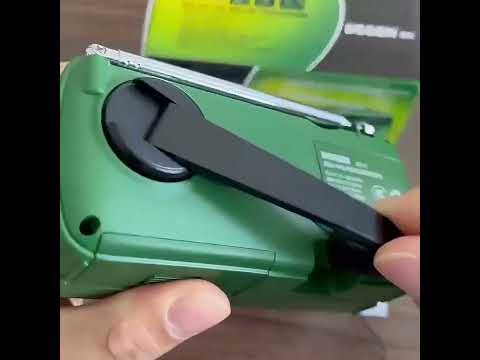 DE13 Hand-Cranked Power Full Band Solar Charging Emergency Outdoor Radio(Green) - YouTube Video