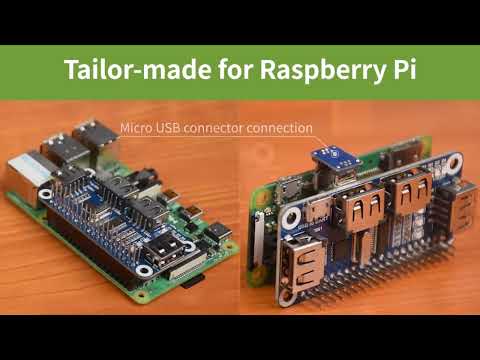 Waveshare 4 Port USB HUB HAT for Raspberry Pi - YouTube Video