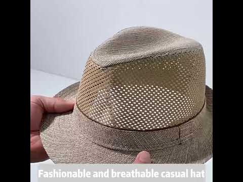 Summer Jazz Hat Mesh Breathable Sunscreen Hat, Size: Average 56-58cm(Black) - YouTube Video