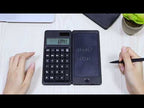 Solar Calculator Handwriting Board Learning Office Portable Folding LCD Writing Board(Black) - YouTube Video