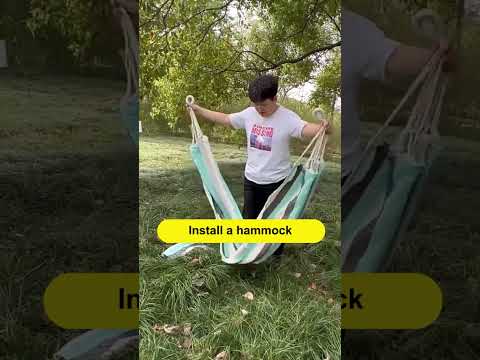 Outdoor Double Thickened Canvas Hammock Indoor Swing, Size:200x100cm(Red White Stripe) - YouTube Video