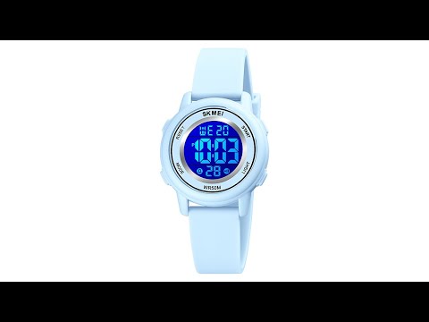 SKMEI 1721 Triplicate Round Dial LED Digital Display Luminous Silicone Strap Electronic Watch(Purple) - YouTube Video