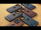 For iPhone 12 Suteni G2 Magsafe Oil Wax Leather Back Phone Case with Holder(Black) - YouTube Video