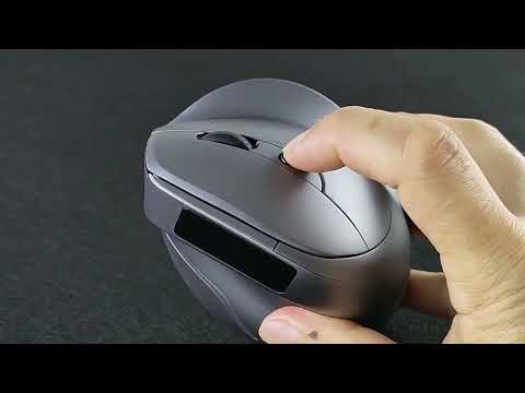 ZELOTES F-26C 8-Keys 2.4G+Bluetooth Dual-Mode LED Display Vertical Grip Wireless Mouse(Gray) - YouTube Video