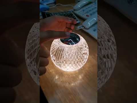 Crystal Ball Small Table Lamp USB Acrylic Night Light, Specification: MT2 80 x 80mm - YouTube Video