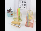 Rose Gold Metal Pen Holder Box Case Iron Art Receiving Basket Desk Stationery Office School Desk Supplies(Round) - YouTube Video