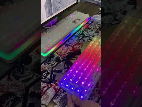 XUNFOX K30 Pro 2.4G + BT + Wired Transparent 61-Keys Mechanical White Axis Keyboard(Black) - YouTube Video