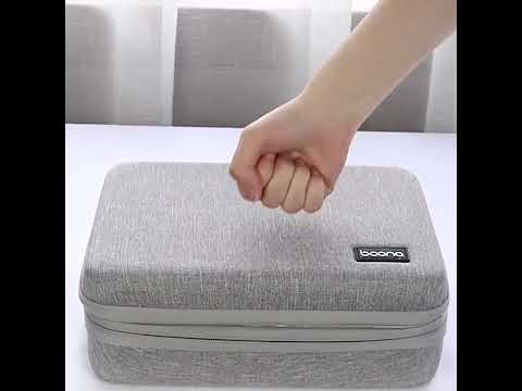 Baona BN-F029 Hard EVA Electronic Organizer Travel Case Double Layer Tech Bag(Gray) - YouTube Video