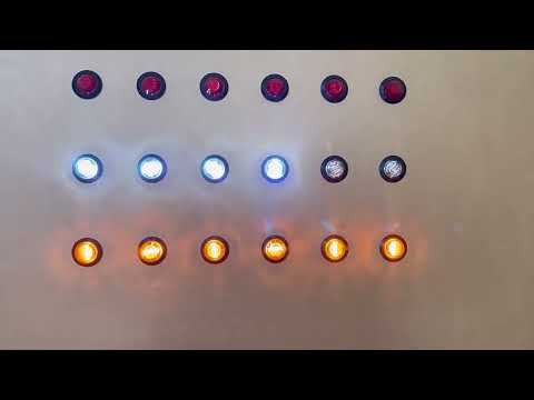 A5015 15 in 1 Red + Amber + White Light Truck Trailer LED Round Side Marker Lamp - YouTube Video