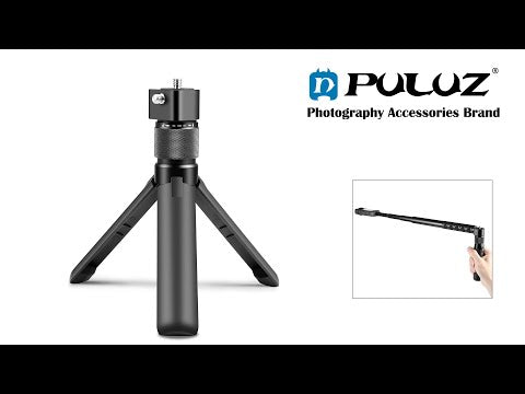 For Insta360 X3 / X4 / X4 Air / X5 / DJI Osmo 360 PULUZ Rotary Handle Desktop Tripod Stand (Black) - YouTube Video