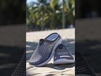 Hollow Hole Shoes Light and Breathable Home Half Slippers Beach Shoes for Women, Size:36(163Grey) - YouTube Video