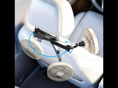 Car Rear Headrest Silent Three-speed Adjustable Cooling Fan(Black Plug-in) - YouTube Video
