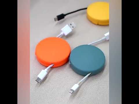 Round Data Cable Storage Box Earphone Storage Collection Box(Yellow) - YouTube Video