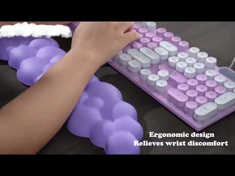 Cloud Wrist Rest Memory Foam Mouse Pad Office Desktop Wrist Brace (Pink) - YouTube Video