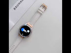 For Samsung Galaxy Watch4 40mm / 44mm First Layer Leather Sewing Thread Watch Band(Dark Brown) - YouTube Video