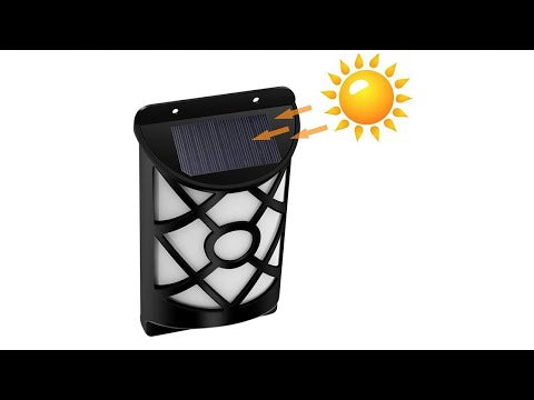 66 LEDs Solar Flame Courtyard Flood Light Wall Lamp Outdoor Lawn Landscape Street Light Induction Lamp - YouTube Video