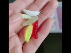 HENGJIA SO106 50 PCS 20mm Simulation Bread Bait Worms Crescent Soft Bait Horseback Fish Worm Bait Fishing Gear (Beige) - YouTube Video