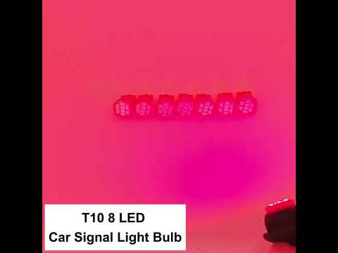 10 PCS T10 8 LED Car Signal Light Bulb(White Light) - YouTube Video