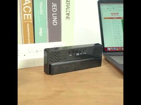 Battery Plug-In Dual-Purpose LED Clock Bedside Alarm Clock, Rectangular Black Surface White Light - YouTube Video