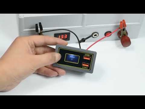 Car DC Voltage Electricity Table 12/24V Battery Lead-Acid Battery Turn 5V USB Fast Charge Display - YouTube Video