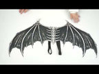 Halloween Carnival Party Props Creative Foldable Non-woven Fabric Devil Bone Wings(White Black Bone) - YouTube Video