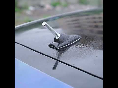 Car Solar Shark Fin With Antenna LED Warning Light, Specification: Silver - YouTube Video