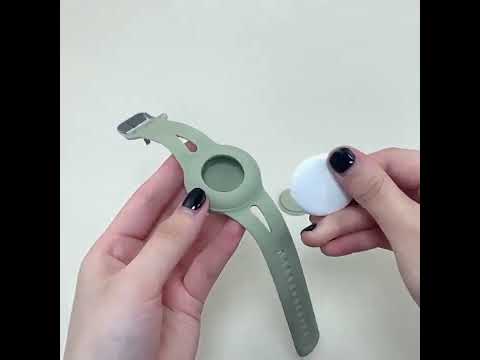 For AirTag 2nd Gen / AirTag 1st Gen Watch Strap Tracker Silicone Protective Case Anti-Lost Device Cover, Color: Black - YouTube Video