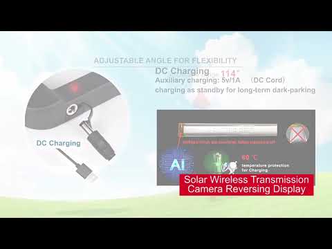 Solar Integrated License Plate Wireless Transmission Camera Reversing Display - YouTube Video