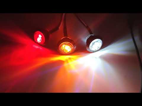A5010 Red Light 10 in 1 Truck Trailer LED Round Side Marker Lamp - YouTube Video