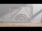 Deli 4 in 1 Student Exam Ruler Four-piece Set Containing Ruler Triangle Protractor - YouTube Video