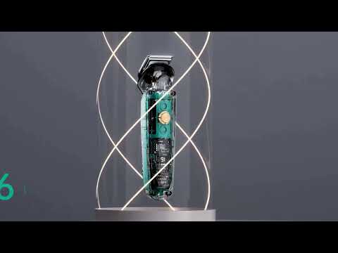 VGR V-102 6 in 1 USB Transparent Digital Display Professional Hair Clipper Set - YouTube Video