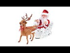 Novelty Creative Elk Sled Santa Claus Doll With Music Electric Universal Car Toy Christmas Gift - YouTube Video