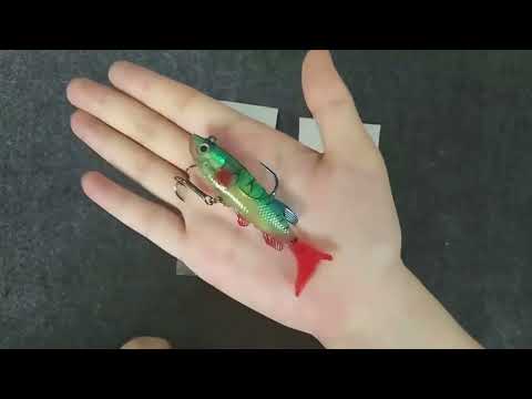 5 PCS Fish-Bait Road Sub-Bait Lead Fish With Single Hook And Three Anchor Hook Bait, Specification: 8cm 14g(Green) - YouTube Video
