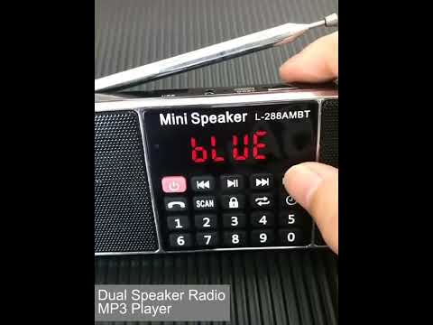 L-288FM Dual Speaker Radio MP3 Player Support TF Card/U Disk with LED Display(Red) - YouTube Video
