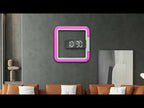 TS-S28-W Multifunctional Square RGB Thermometer Digital Alarm Clock LED Mirror Hollow Wall Clock - YouTube Video