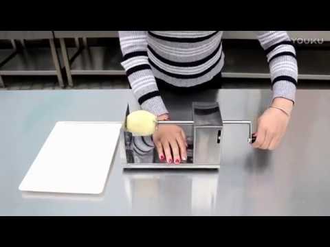 Stainless Steel Manual Spiral Tornado Tower Hand Shake Potato Rotary Chips Twister Slicer Cutter - YouTube Video