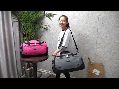 Mens / Ladies Large Capacity Travel Bags Portable Multifunctional Handbag(Red) - YouTube Video