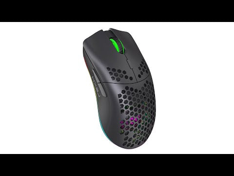 HXSJ T66 7 Keys Colorful Lighting Programmable Gaming Wireless Mouse (White) - YouTube Video