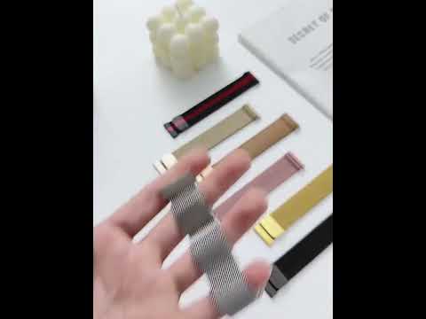 Milanis Magnetic Stainless Steel Mesh Wrist Strap WatchBand for Galaxy Watch Active 20mm(Black) - YouTube Video