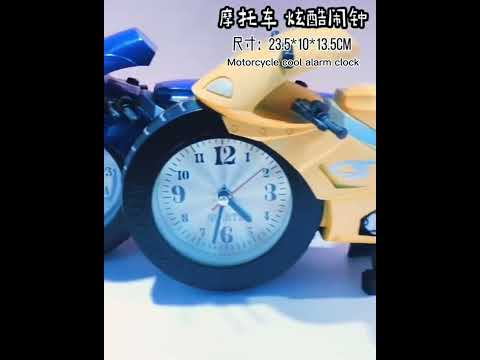 Creative Artistic Motorcycle Alarm Clock Desk Clock Model for Household Shelf Decorations (Red) - YouTube Video